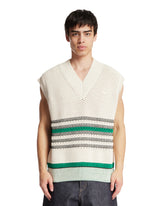 White Perforated Pique Vest | PDP | Antonia