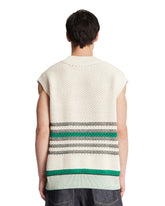 White Perforated Pique Vest | PDP | Antonia