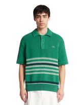 Green Striped Polo Collar Sweater | PDP | Antonia