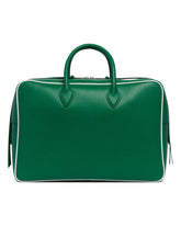 Green Printed Leather Gym Bag | PDP | Antonia