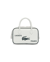 White Printed Leather Small Gym Bag | PDP | Antonia