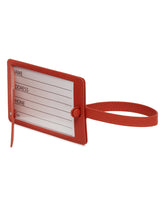 Orange Printed Leather Luggage Tag | PDP | Antonia