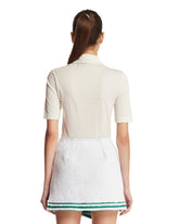 White Silk Slim Fit Polo | PDP | Antonia