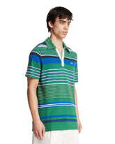 Green Striped Pique Polo | PDP | Antonia