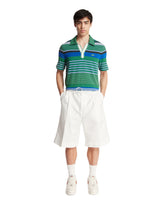 Green Striped Pique Polo | PDP | Antonia