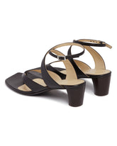 Black Leather Heeled Sandals | PDP | Antonia