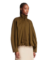Green Pleated Bomber Jacket | PDP | Antonia