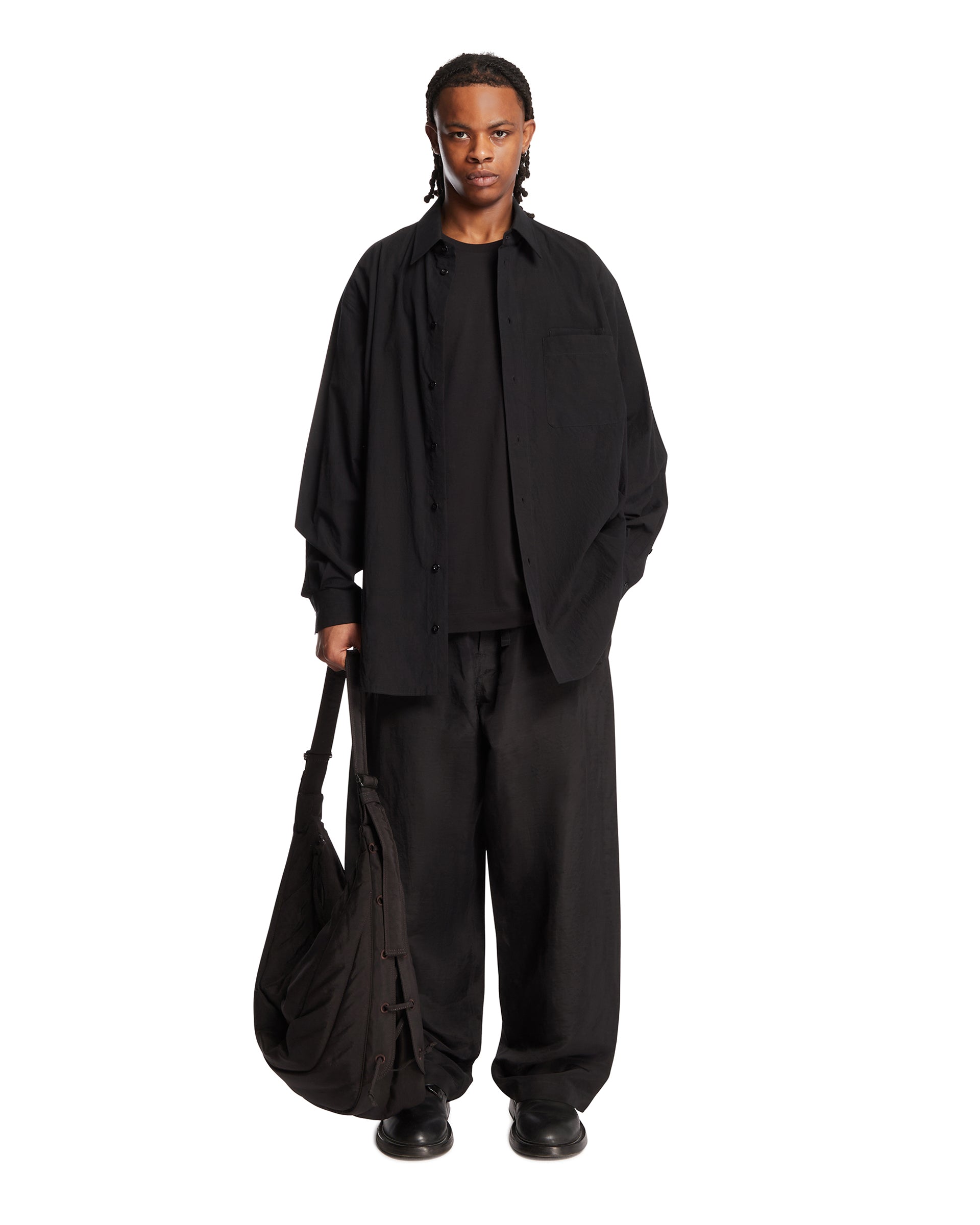 Black Wide Drawstring Pants | LEMAIRE - Antonia