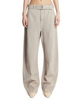 Beige Twisted Belted Pants | PDP | Antonia