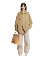 Beige Twisted Belted Pants | PDP | Antonia