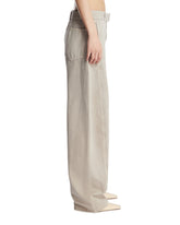 Beige Twisted Belted Pants | PDP | Antonia