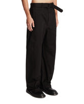 Black Twisted Trousers with Belt | PDP | Antonia