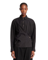 Black Cotton and Silk Shirt | PDP | Antonia