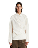 Beige Twisted Cotton Shirt | PDP | Antonia