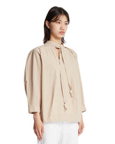 Beige Shirt with Scarf | PDP | Antonia