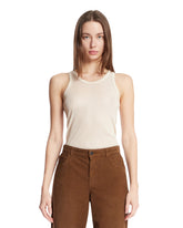 Beige Viscose and Silk Top | PDP | Antonia