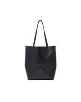 Black Medium Puzzle Fold Tote | PDP | Antonia