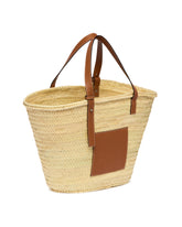 Palm Leaf and Leather Basket Bag | PDP | Antonia