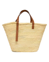 Palm Leaf and Leather Basket Bag | PDP | Antonia