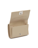 Beige Trifold Anagram Wallet | PDP | Antonia