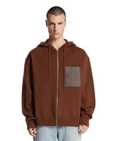 Brown Wool Zip-up Hoodie | PDP | Antonia