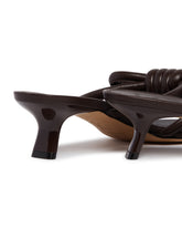 Brown Flamenco Knot Leather Sandals | PDP | Antonia