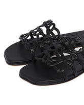 Black Anagram Petal Leather Sandals | PDP | Antonia