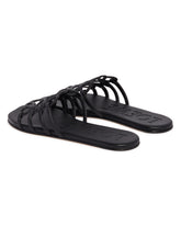 Black Anagram Petal Leather Sandals | PDP | Antonia