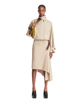 Beige Cotton and Silk Short Parka | PDP | Antonia
