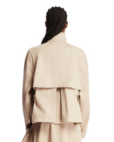 Beige Cotton and Silk Short Parka | PDP | Antonia