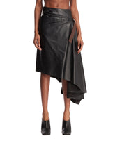 Black Asymmetric Belted Skirt | PDP | Antonia