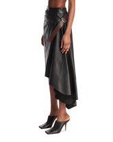 Black Asymmetric Belted Skirt | PDP | Antonia