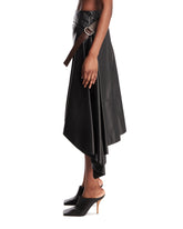 Black Asymmetric Belted Skirt | PDP | Antonia