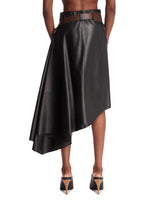 Black Asymmetric Belted Skirt | PDP | Antonia
