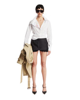 Black Wool and Silk Shorts | PDP | Antonia