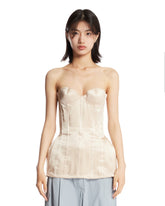 Top Corsetto Lungo in Seta Bianco | PDP | Antonia