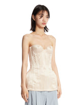 White Long Silk Corset Top | PDP | Antonia