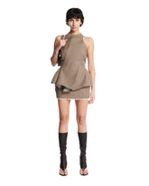 Asymmetric Sleeveless Beige Top | PDP | Antonia