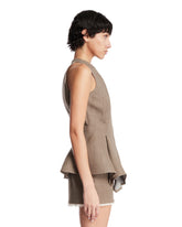 Asymmetric Sleeveless Beige Top | PDP | Antonia