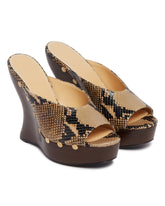 Snake-Print Wedge Mules | PDP | Antonia