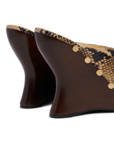 Snake-Print Wedge Mules | PDP | Antonia