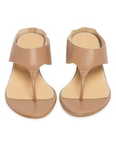 Beige Leather Thong Sandals | PDP | Antonia