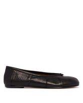 Black Leather Tabi Flats | PDP | Antonia