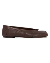 Brown Leather Tabi Ballet Flats | PDP | Antonia
