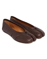 Brown Leather Tabi Ballet Flats | PDP | Antonia