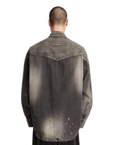 Black Denim Shirt with Embellishments | PDP | Antonia