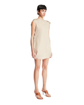 Beige Cotton Mini Dress | PDP | Antonia