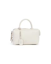 White Holdall Small Leather Bauletto Bag | PDP | Antonia