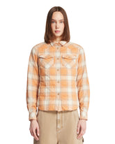 Beige Quilted Check Shirt | PDP | Antonia