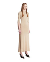 Beige Cascade Jersey Dress | PDP | Antonia